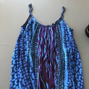 EXPRESS FLOWY COCKTAIL DRESS BLUE PURPLE SIZE M